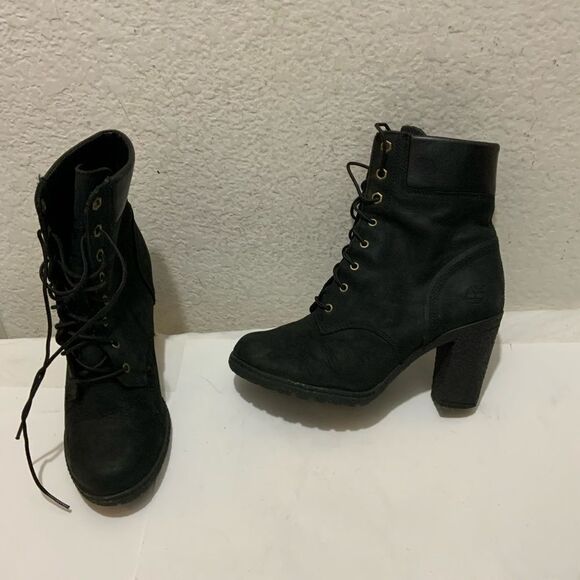Timberland Earthkeepers Glancy ankle boots black heels Size 7/ 38 - Picture 1 of 15